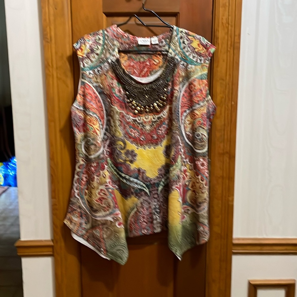 Cato Sleeveless Tribal=like Vibrant Colors Size 18/20